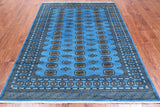 Blue Bokhara Handmade Wool Rug - 5' 7" X 7' 9"