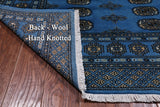 Blue Bokhara Handmade Wool Rug - 5' 7" X 7' 9"