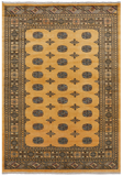 Gold Bokhara Hand Knotted Wool Rug - 5' 8" X 8' 0"