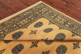 Gold Bokhara Hand Knotted Wool Rug - 5' 8" X 8' 0"