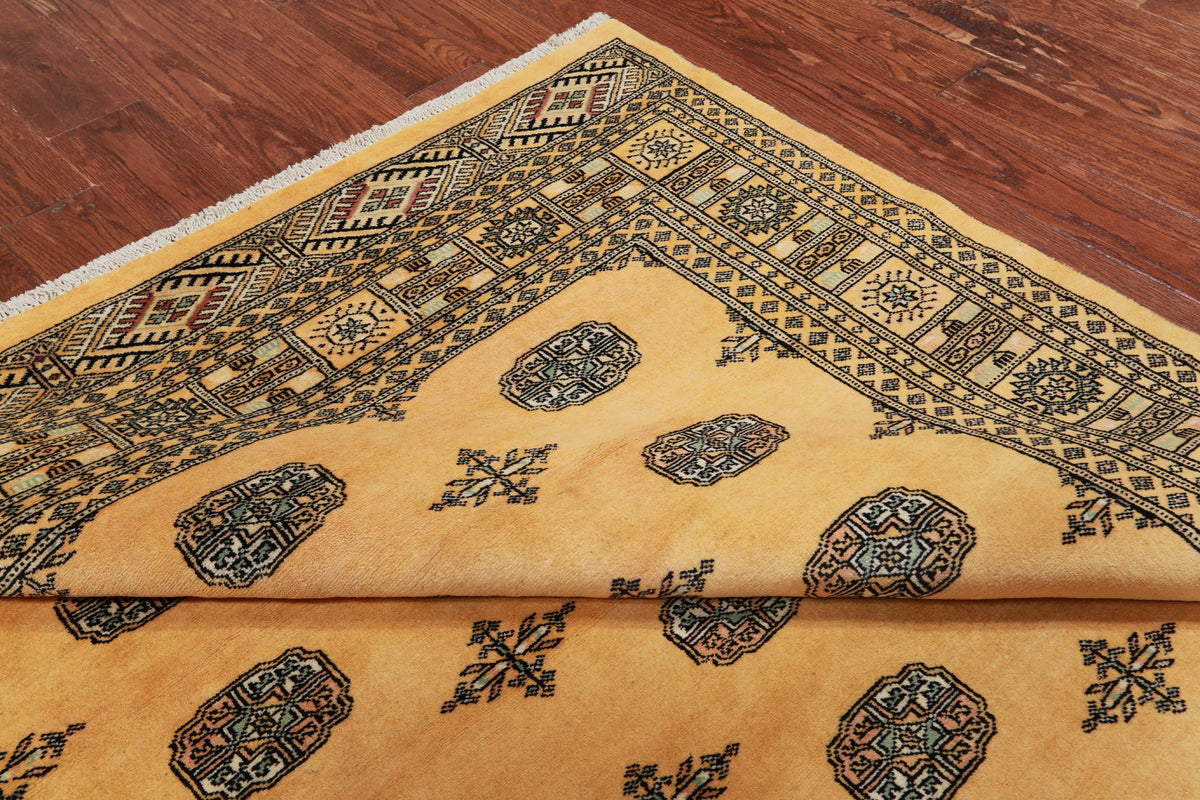 Gold Bokhara Hand Knotted Wool Rug - 5' 8" X 8' 0"