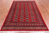 Red Bokhara Handmade Wool Rug - 5' 7" X 7' 11"