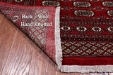 Red Bokhara Handmade Wool Rug - 5' 7" X 7' 11"
