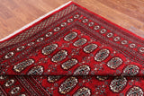 Red Bokhara Handmade Wool Rug - 5' 7" X 7' 11"