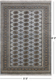 Grey Bokhara Hand Knotted Wool Rug - 5' 5" X 8' 0"