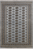 Grey Bokhara Hand Knotted Wool Rug - 5' 5" X 8' 0"