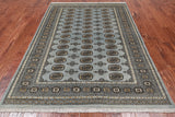 Grey Bokhara Hand Knotted Wool Rug - 5' 5" X 8' 0"