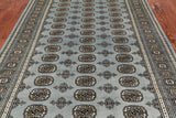Grey Bokhara Hand Knotted Wool Rug - 5' 5" X 8' 0"