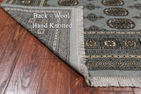 Grey Bokhara Hand Knotted Wool Rug - 5' 5" X 8' 0"