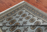 Grey Bokhara Hand Knotted Wool Rug - 5' 5" X 8' 0"