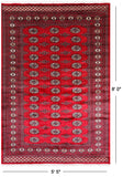 Red Bokhara Hand-Knotted Wool Rug - 5' 5" X 8' 0"