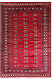 Red Bokhara Hand-Knotted Wool Rug - 5' 5" X 8' 0"