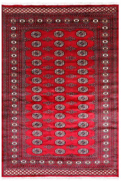 Red Bokhara Hand-Knotted Wool Rug - 5' 5" X 8' 0"