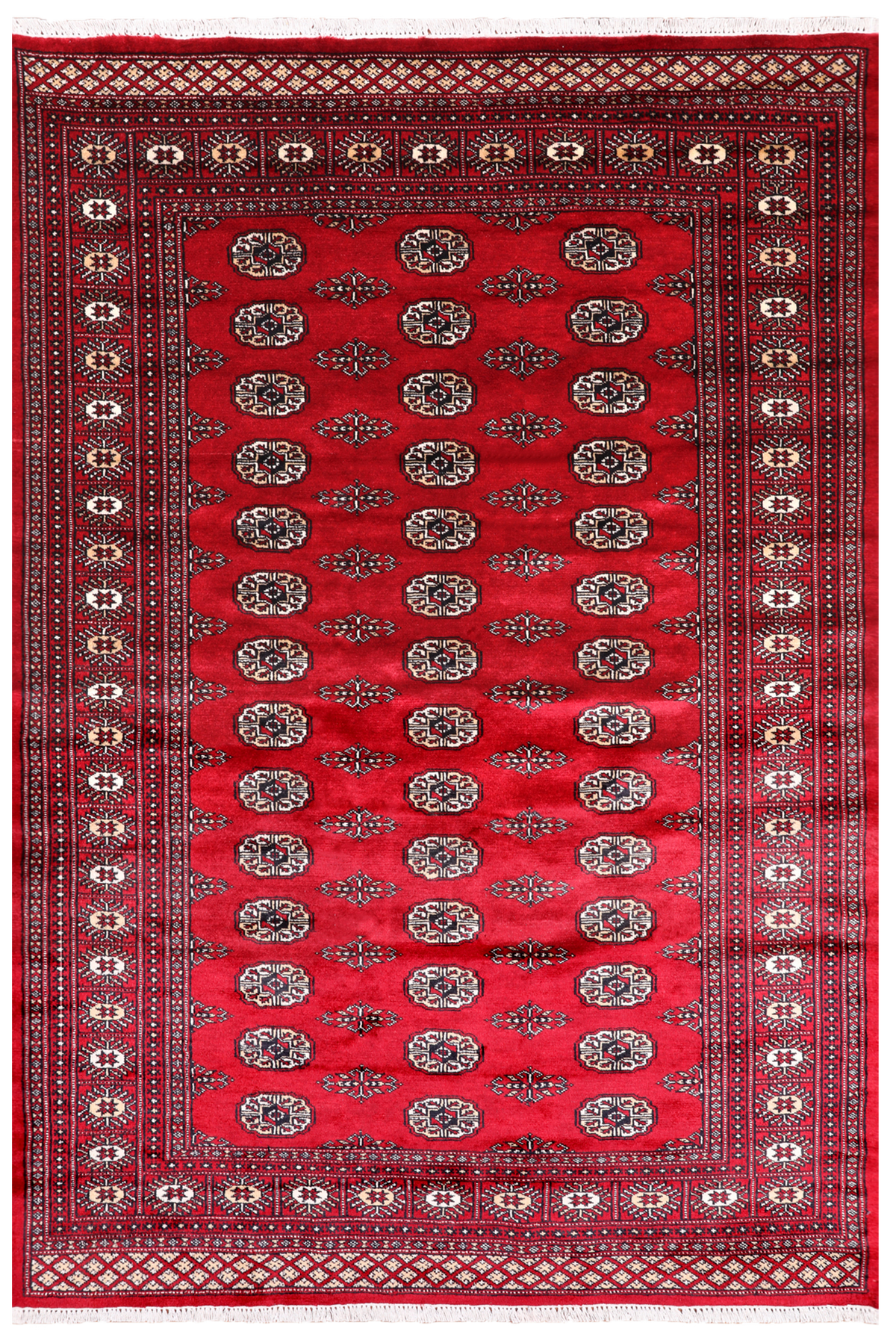Red Bokhara Hand-Knotted Wool Rug - 5' 5" X 8' 0"