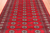 Red Bokhara Hand-Knotted Wool Rug - 5' 5" X 8' 0"
