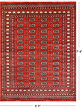 Rust Bokhara Hand-Knotted Wool Rug - 5' 7" X 7' 4"