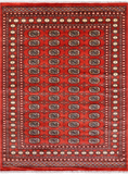 Rust Bokhara Hand-Knotted Wool Rug - 5' 7" X 7' 4"