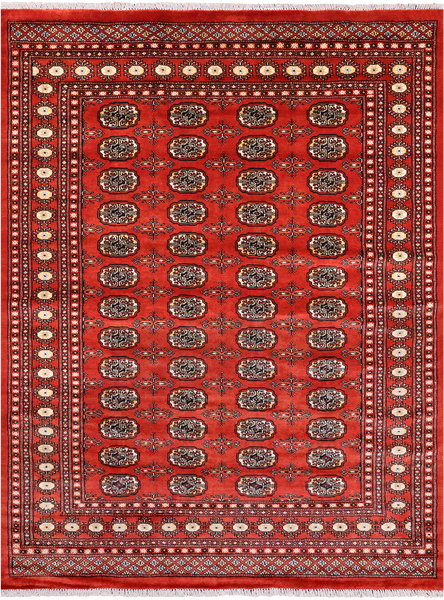 Rust Bokhara Hand-Knotted Wool Rug - 5' 7" X 7' 4"