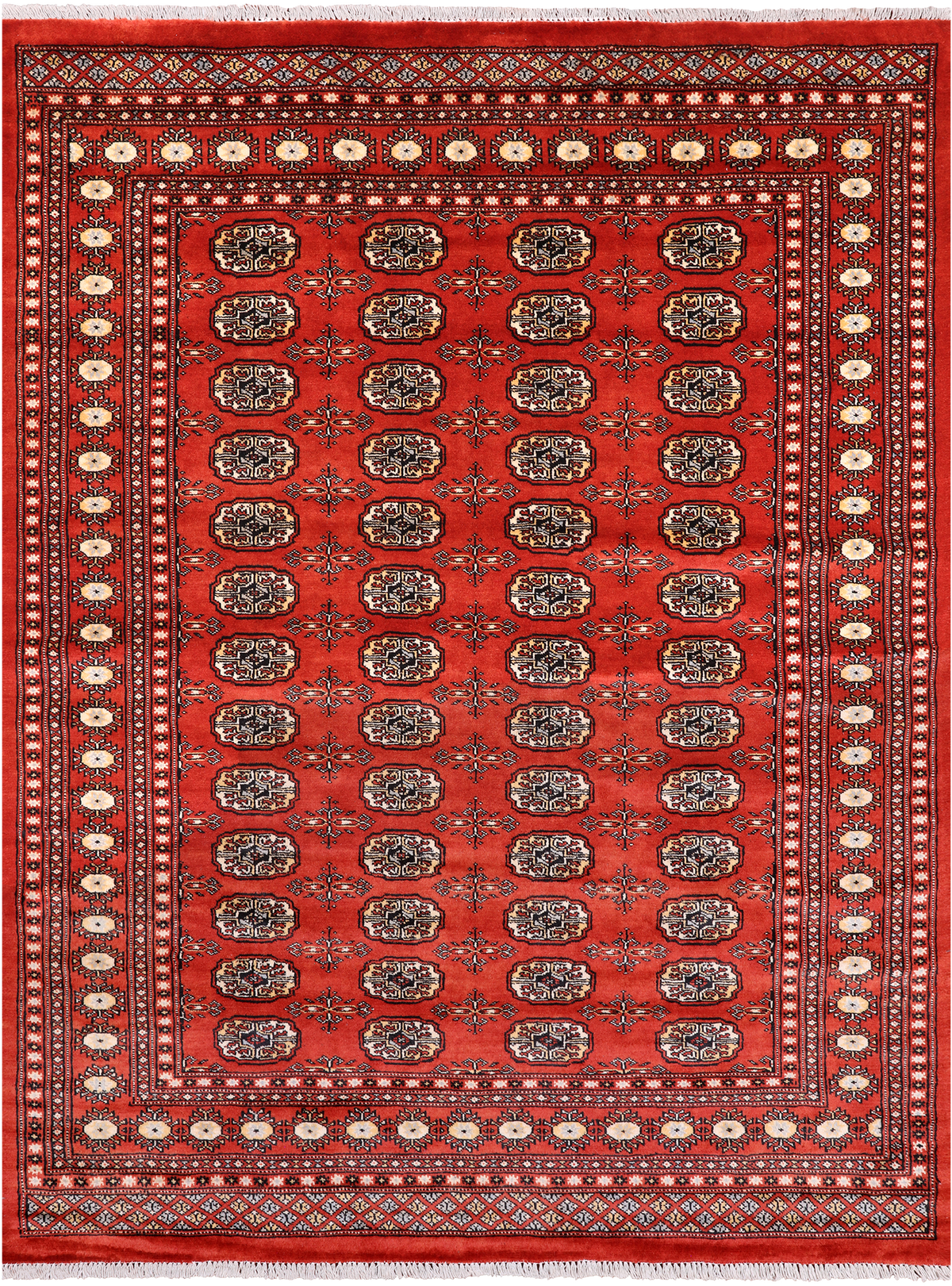 Rust Bokhara Hand-Knotted Wool Rug - 5' 7" X 7' 4"