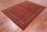 Rust Bokhara Hand-Knotted Wool Rug - 5' 7" X 7' 4"
