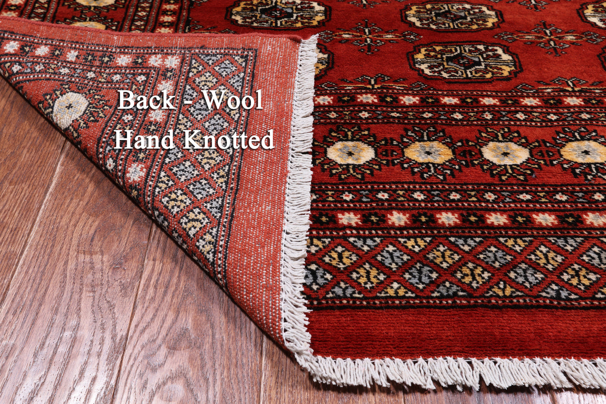 Rust Bokhara Hand-Knotted Wool Rug - 5' 7" X 7' 4"