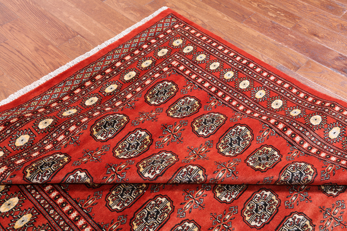 Rust Bokhara Hand-Knotted Wool Rug - 5' 7" X 7' 4"