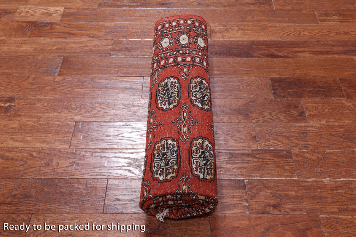 Rust Bokhara Hand-Knotted Wool Rug - 5' 7" X 7' 4"