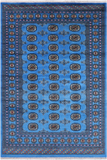 Blue Bokhara Hand-Knotted Wool Rug - 5' 7" X 8' 5"