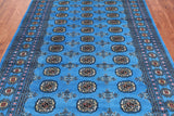 Blue Bokhara Hand-Knotted Wool Rug - 5' 7" X 8' 5"
