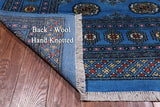 Blue Bokhara Hand-Knotted Wool Rug - 5' 7" X 8' 5"