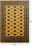Gold Bokhara Handmade Wool Rug - 5' 5" X 7' 9"