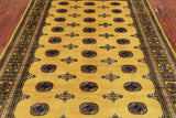 Gold Bokhara Handmade Wool Rug - 5' 5" X 7' 9"
