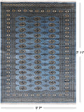 Blue Bokhara Handmade Wool Rug - 5' 7" X 7' 11"