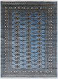 Blue Bokhara Handmade Wool Rug - 5' 7" X 7' 11"