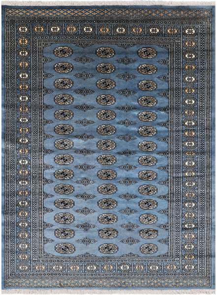 Blue Bokhara Handmade Wool Rug - 5' 7" X 7' 11"