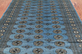 Blue Bokhara Handmade Wool Rug - 5' 7" X 7' 11"