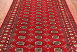Red Bokhara Handmade Wool Rug - 5' 8" X 8' 0"