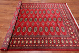 Red Bokhara Handmade Wool Rug - 5' 8" X 8' 0"