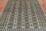 Grey Bokhara Hand-Knotted Wool Rug - 5' 6" X 7' 4"
