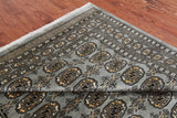 Grey Bokhara Hand-Knotted Wool Rug - 5' 6" X 7' 4"