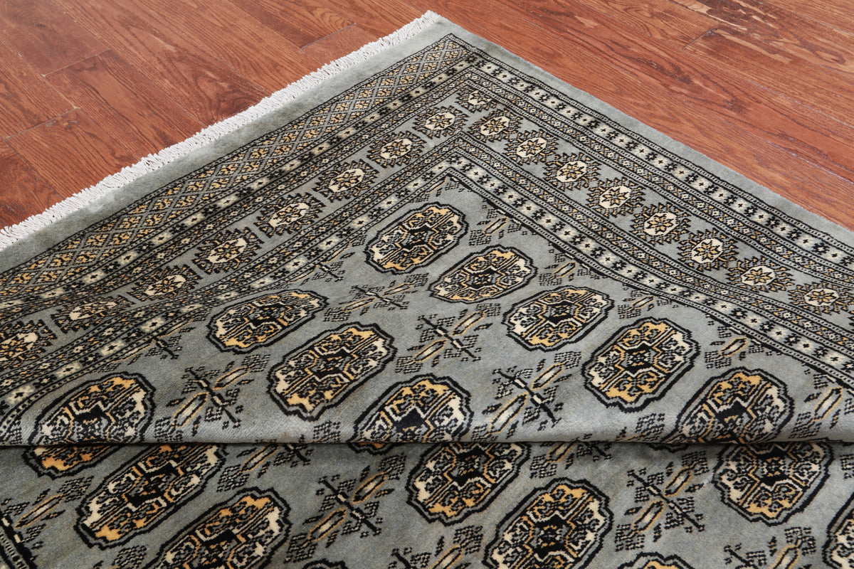 Grey Bokhara Hand-Knotted Wool Rug - 5' 6" X 7' 4"