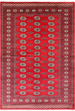 Red Bokhara Hand Knotted Wool Rug - 5' 5" X 7' 10"