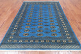Blue Bokhara Hand Knotted Wool Rug - 5' 6" X 7' 11"