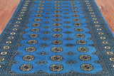 Blue Bokhara Hand Knotted Wool Rug - 5' 6" X 7' 11"