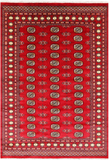 Red Bokhara Hand-Knotted Wool Rug - 5' 7" X 8' 1"