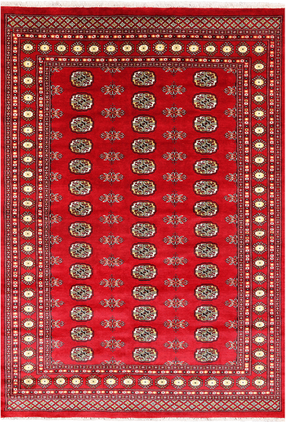 Red Bokhara Hand-Knotted Wool Rug - 5' 7" X 8' 1"