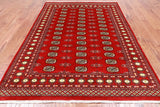 Red Bokhara Hand-Knotted Wool Rug - 5' 7" X 8' 1"
