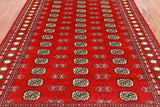 Red Bokhara Hand-Knotted Wool Rug - 5' 7" X 8' 1"
