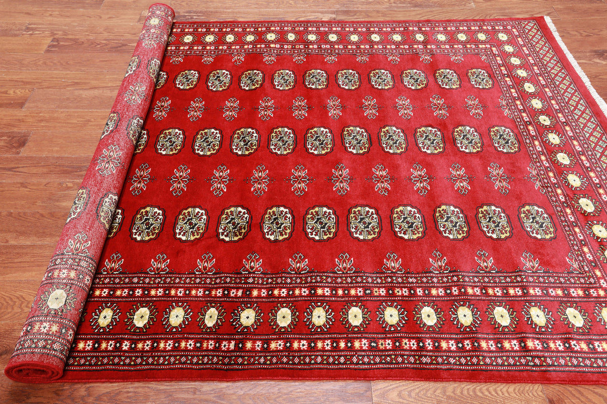 Red Bokhara Hand-Knotted Wool Rug - 5' 7" X 8' 1"