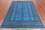 Blue Bokhara Hand-Knotted Wool Rug - 5' 7" X 7' 10"
